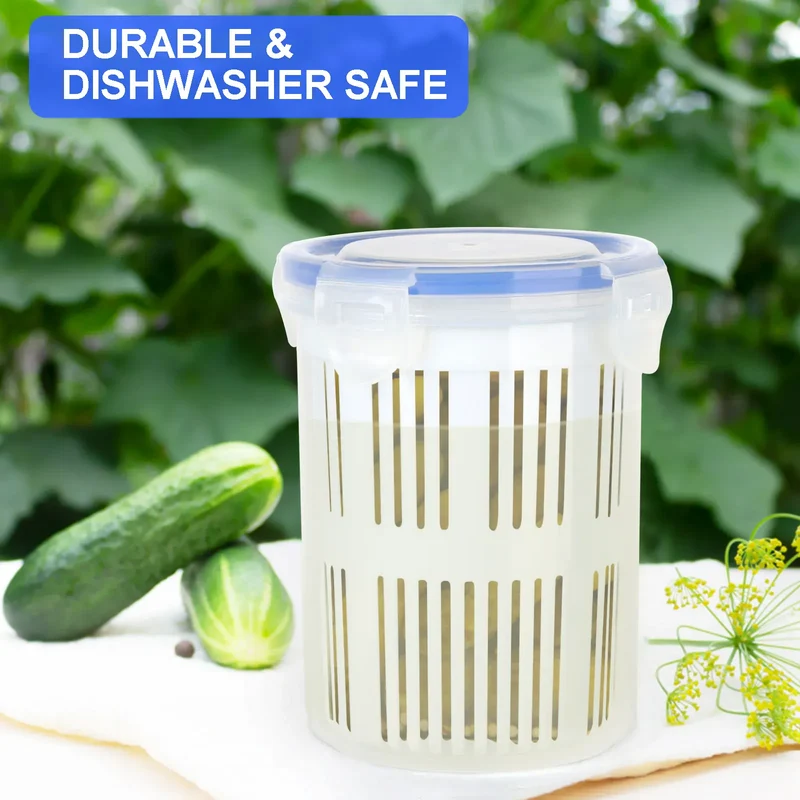 Bac de Fermentation Hermétique 2L - Conservation Légumes avec Égouttoir
