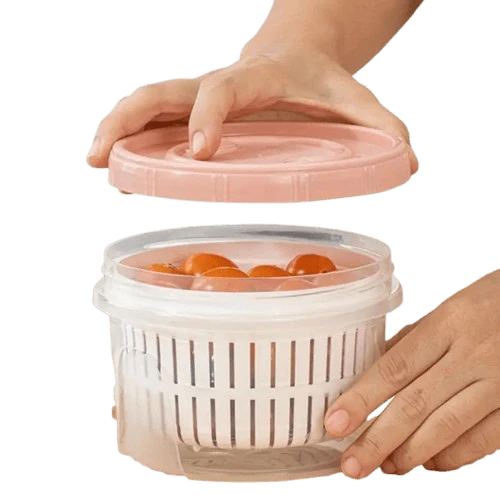 Boîte de Rangement Frigo Hermétique 700ml avec Grille Égouttoir