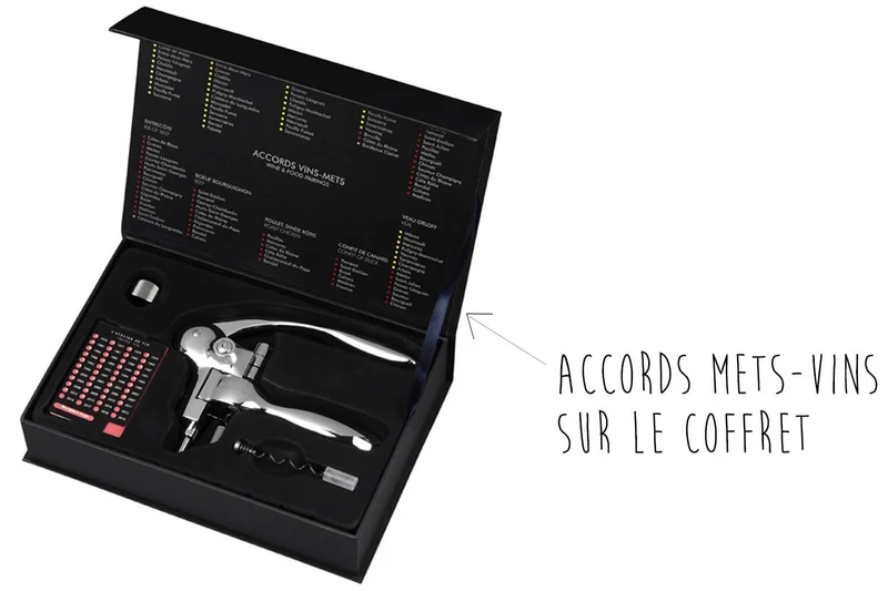 Coffret tire bouchon L'Atelier du vin Oeno Box Sommelier métal chromé
