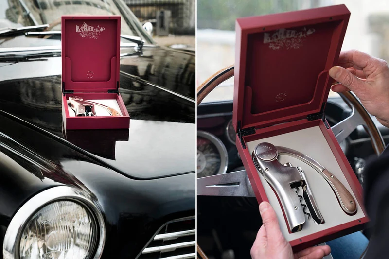 Coffret tire bouchon L'Atelier du vin Oeno Motion Trésor unique et haut de gamme bois massif
