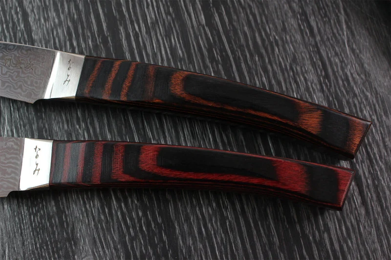 Coffret 4 couteaux à steak japonais Kanetsugu Nami damassées 4 coloris