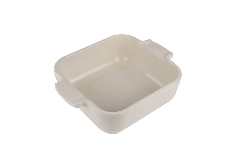 Plat four individuel carré Peugeot Appolia en céramique écru 13x13x4,5cm