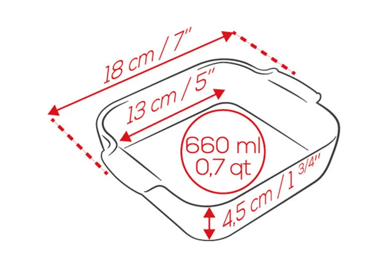 Plat four individuel carré Peugeot Appolia en céramique rouge 13x13x4,5cm