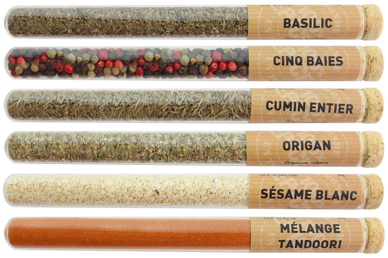 Coffret 6 tubes d'épices Le Monde en Tube Recevoir au jardin