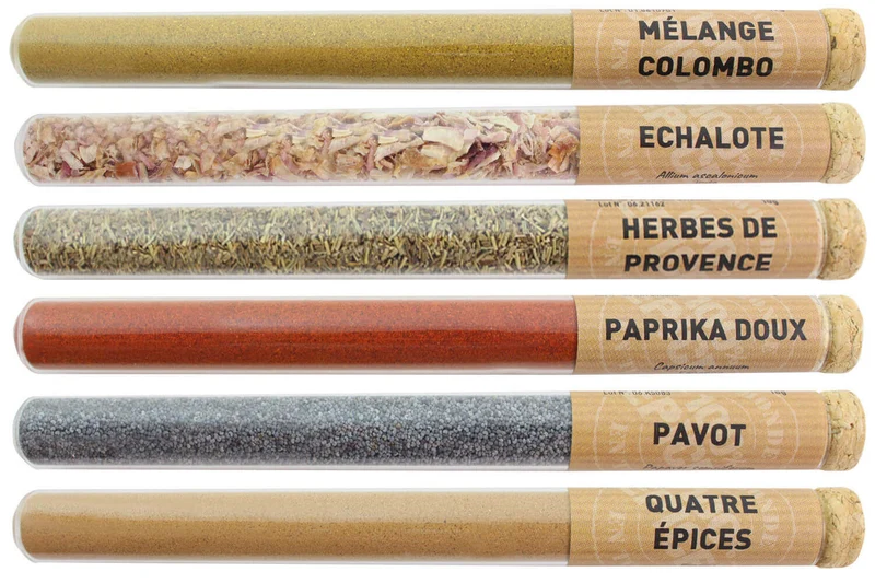 Coffret 6 tubes d'épices Le Monde en Tube Recevoir les copains