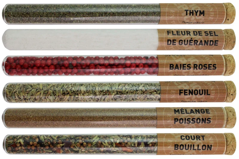 Coffret d'épices Le Monde en Tube Poissons et Crustacés 6 saveurs