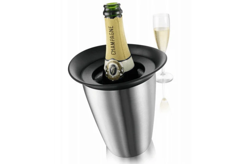 Seau refroidisseur à Champagne Vacu Vin en acier brossé