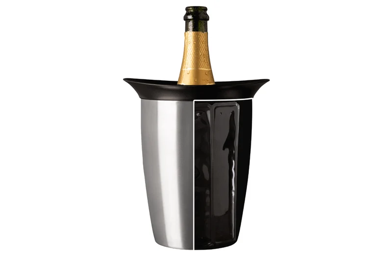 Seau refroidisseur à Champagne Vacu Vin en acier brossé