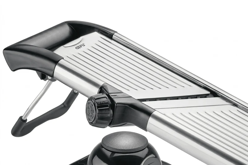 Mandoline Gefu Volari en acier inoxydable 41,5cm avec poussoir
