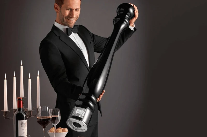 Moulin à poivre manuel de collection Peugeot Paris Prestige en bois laqué noir 110cm - Edition limitée
