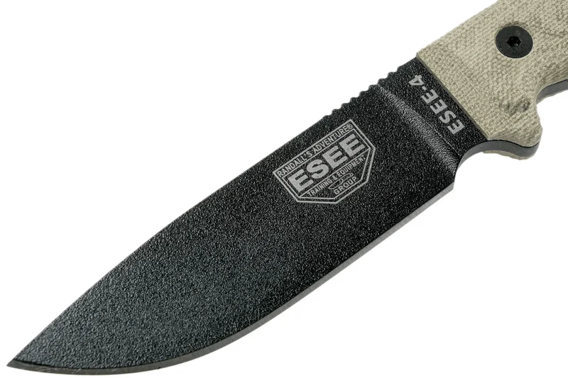 Couteau Esee 4 4PB-017 lame acier carbone 11,6cm manche micarta vert clair + étui