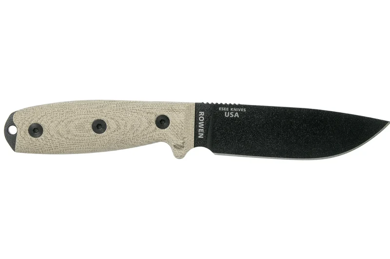 Couteau Esee 4 4PB-017 lame acier carbone 11,6cm manche micarta vert clair + étui