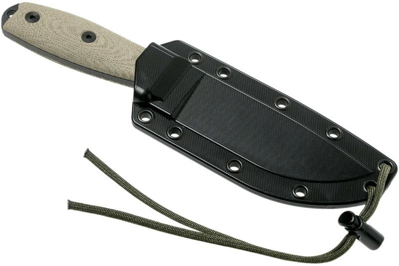Couteau Esee 4 4PB-017 lame acier carbone 11,6cm manche micarta vert clair + étui
