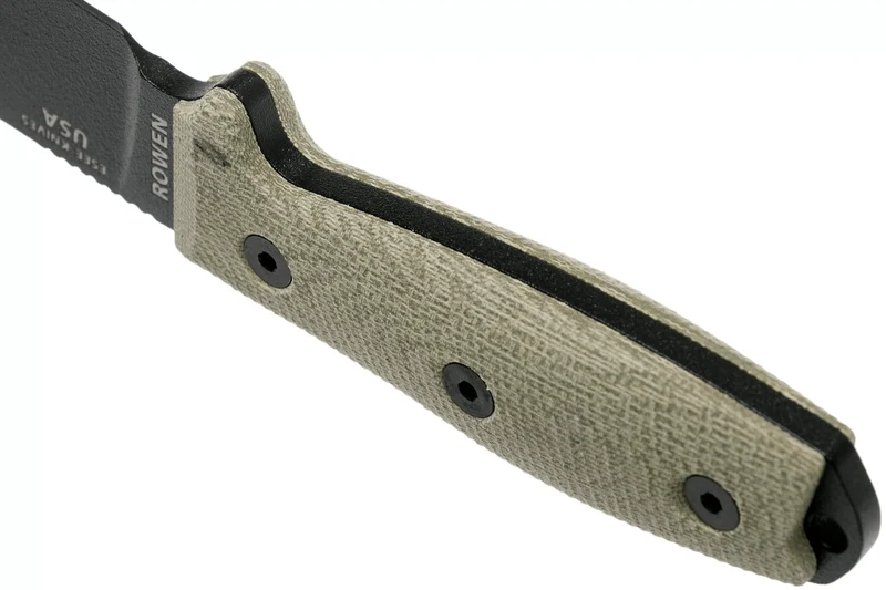 Couteau Esee 4 4PB-017 lame acier carbone 11,6cm manche micarta vert clair + étui