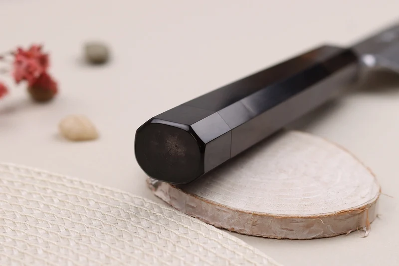 Couteau yanagiba japonais artisanal 30cm Sakai Takayuki Byakko manche en ébène + étui