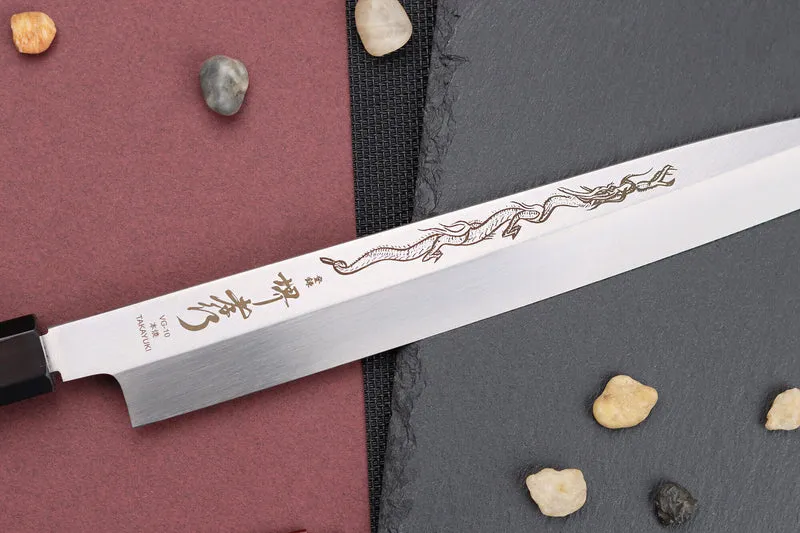 Couteau yanagiba 27cm japonais artisanal Sakai Takayuki Honyaki Shoryu VG10