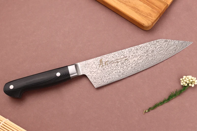 Couteau santoku kiritsuke 16cm japonais Sakai Takayuki Coreless Damascus