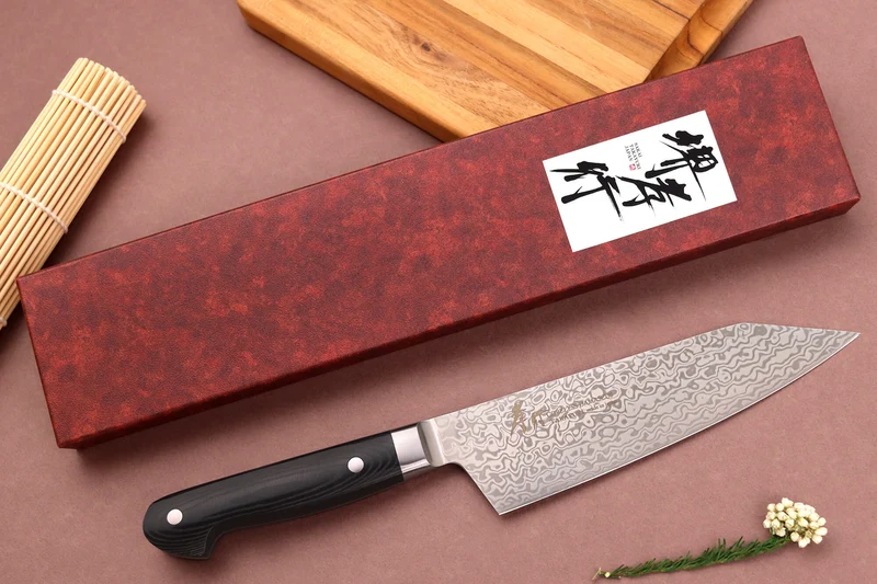 Couteau santoku kiritsuke 16cm japonais Sakai Takayuki Coreless Damascus