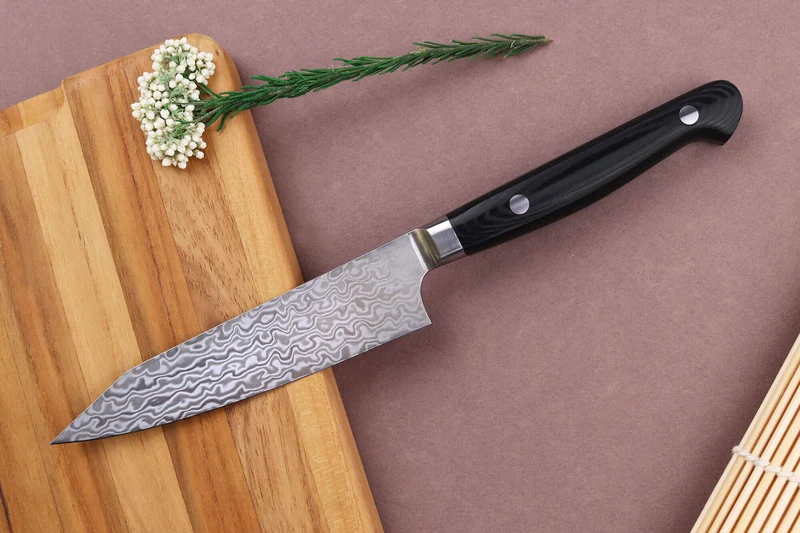 Couteau universel kiritsuke 12cm japonais Sakai Takayuki Coreless Damascus