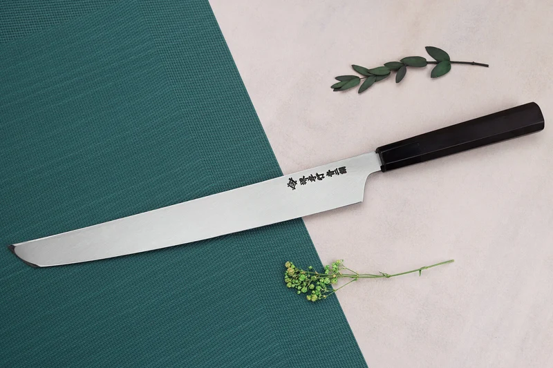 Couteau sakimaru yanagiba 30cm japonais artisanal Sakai Takayuki Genbu