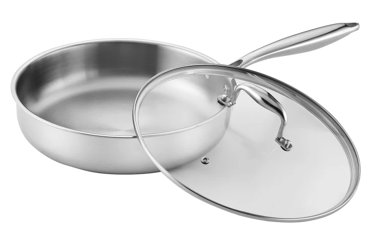 Sauteuse Pradel Excellence Lumia en inox avec couvercle en verre