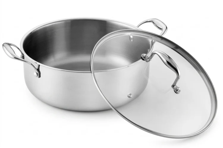 Faitout Pradel Excellence Lumia en inox avec couvercle en verre