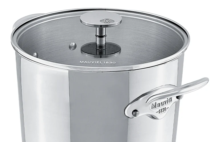 Marmite Mauviel M'Cook Accessoire en fonte d'inox compatible induction 24cm avec couvercle en verre