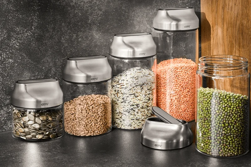 Boîte de conservation Gefu Kippo en verre borosilicate
