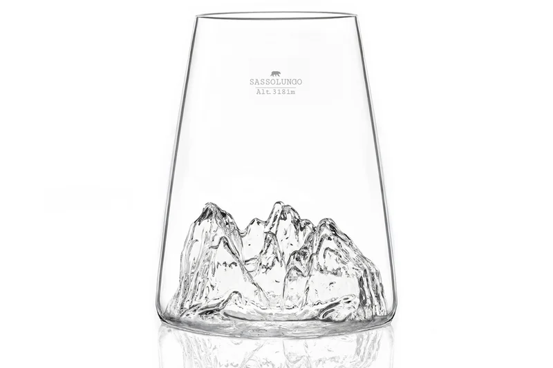 Verre à spiritueux long Alaskan Maker Topographic Sassolungo en verre cristallin