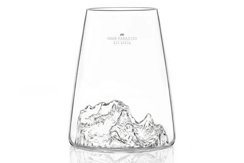 Verre à spiritueux long Alaskan Maker Topographic Gran Paradiso en verre cristallin