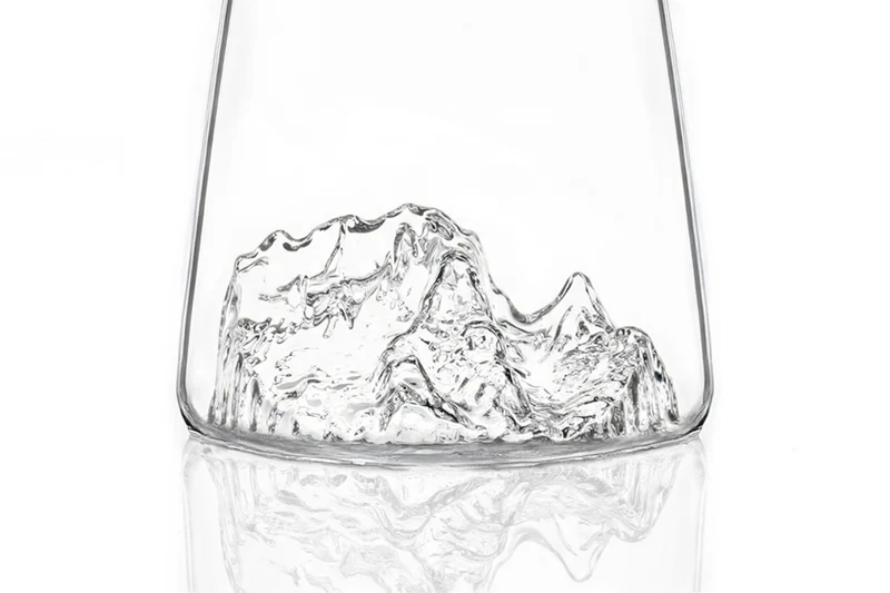 Verre à spiritueux long Alaskan Maker Topographic Gran Paradiso en verre cristallin