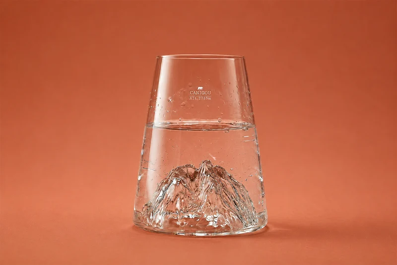 Verre à spiritueux long Alaskan Maker Topographic Canigou en verre cristallin