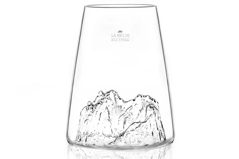 Verre à spiritueux long Alaskan Maker Topographic La Meije en verre cristallin