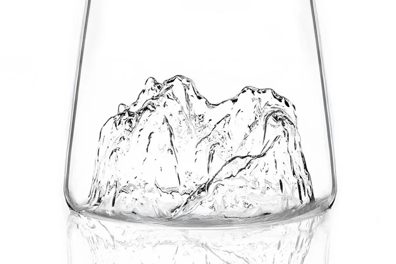 Verre à spiritueux long Alaskan Maker Topographic La Meije en verre cristallin
