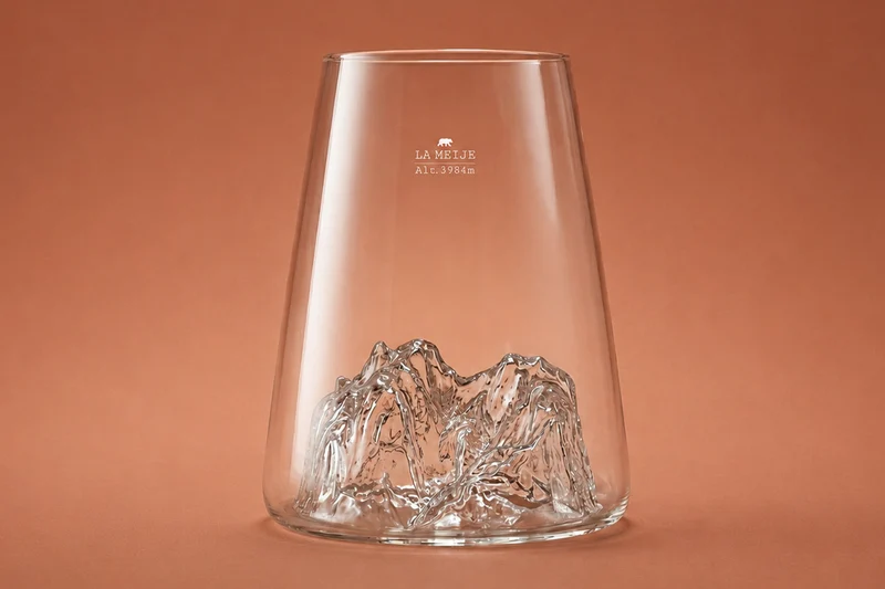 Verre à spiritueux long Alaskan Maker Topographic La Meije en verre cristallin