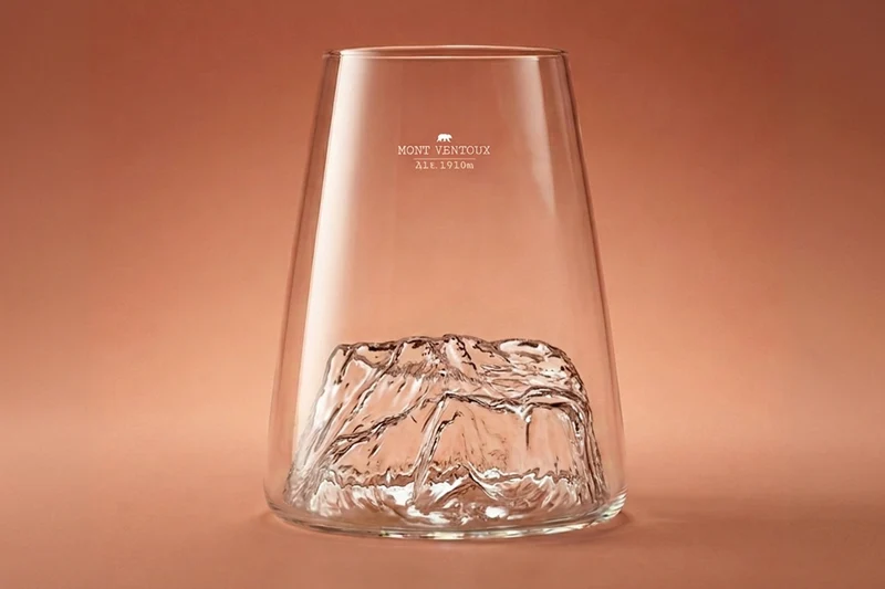 Verre à spiritueux long Alaskan Maker Topographic Mont Ventoux en verre cristallin