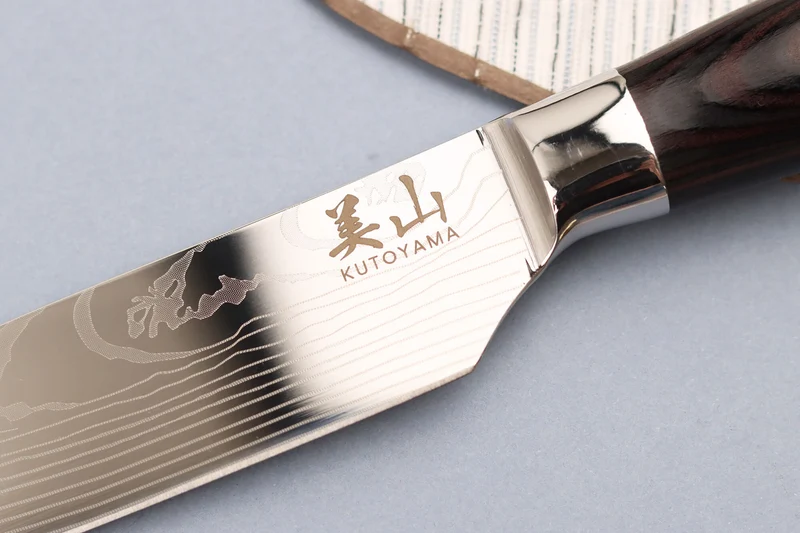 Couteau santoku 12cm Kutoyama Black Pakka