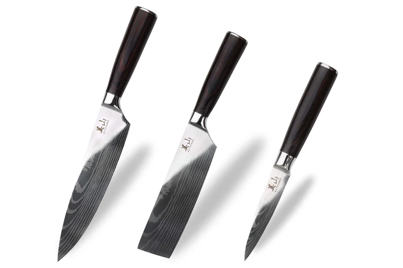 Set de 3 couteaux Kutoyama Pakka office + nakiri + chef