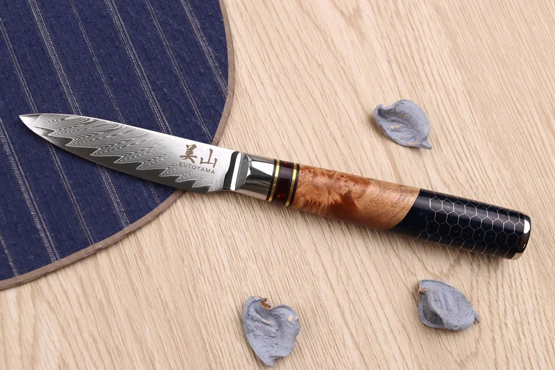 Set de 2 couteaux Kutoyama Damas nid d'abeille chef + office