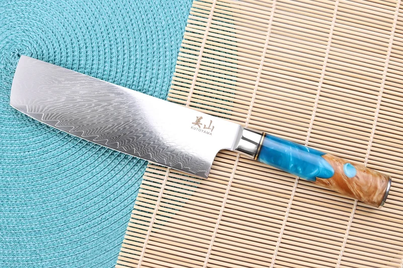 Couteau nakiri 17cm Kutoyama damas Azur