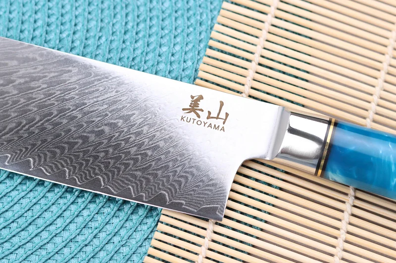 Couteau nakiri 17cm Kutoyama damas Azur