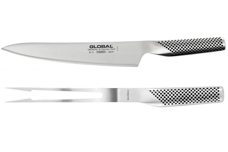 Set 2 couverts à viande japonais Global G313 acier inox