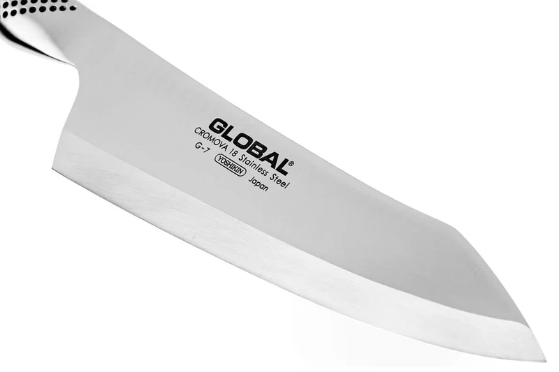 Couteau hachoir japonais Global G7 lame biseautée pour droitier 18cm