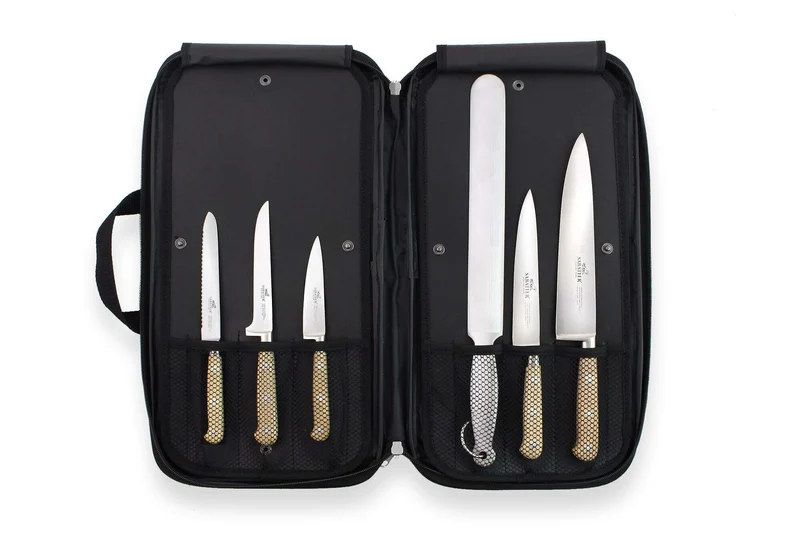 Mallette cuisine Sabatier Brocéliande 5 couteaux fabrication française + 1 fusil