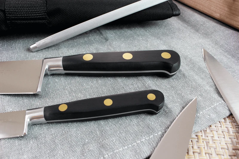 Mallette cuisinier Sabatier Chef 6 couteaux fabrication française + 1 fourchette + 1 fusil