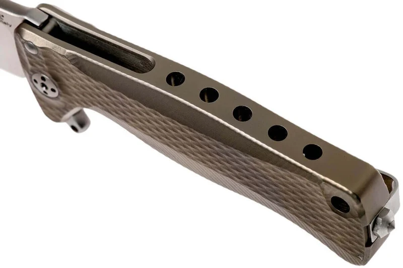Couteau pliant LionSteel SR22 manche titanium 10cm pic brise-vitre
