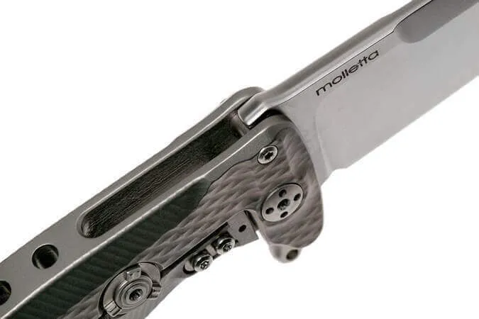 Couteau pliant LionSteel SR22 manche titanium 10cm pic brise-vitre