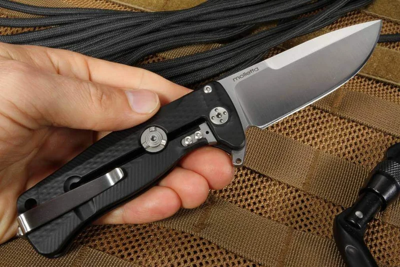Couteau pliant LionSteel SR22 manche alu 10cm pic brise-vitre
