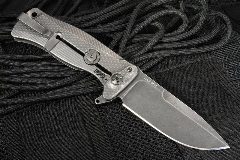 Couteau pliant LionSteel SR11 manche titanium 12cm pic brise-vitre + étui cuir