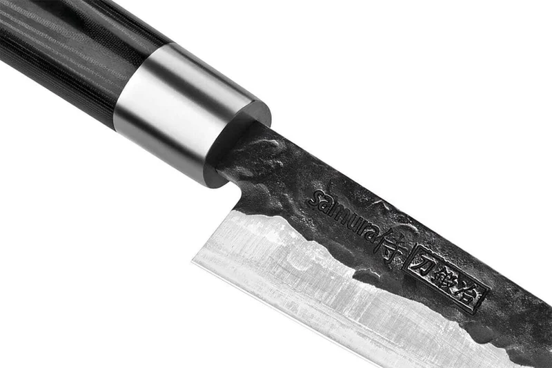Coffret 3 couteaux Samura Blacksmith martelés : universel + santoku + nakiri